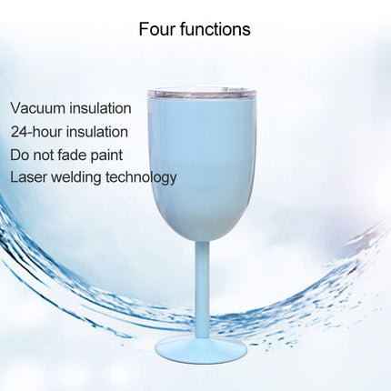 New Fashion Stainless Steel Vacuum Cup Red Wine Cocktail Goblet Creative Gift (Mint Green)-garmade.com