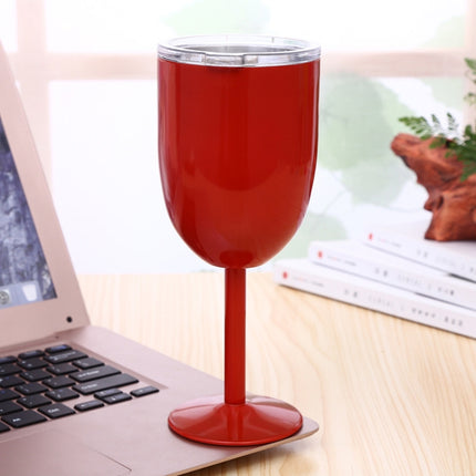 New Fashion Stainless Steel Vacuum Cup Red Wine Cocktail Goblet Creative Gift (Red)-garmade.com