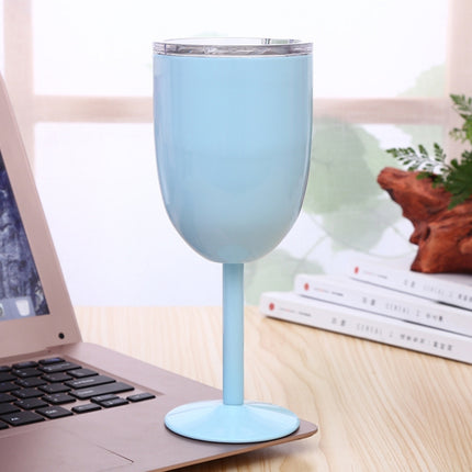 New Fashion Stainless Steel Vacuum Cup Red Wine Cocktail Goblet Creative Gift (Baby Blue)-garmade.com