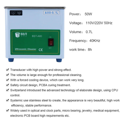 BEST-A80 0.7L Ultrasonic Washing Machine (Voltage 220V)-garmade.com