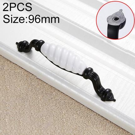 2 PCS 5003_128 Black and White Ceramic Closet Cabinet Handle Pitch: 128mm-garmade.com
