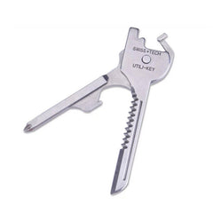 SWISS+TECH Stainless Steel 6 in 1 Multi-function Outdoor Key Chain, Foldable Mini Tools Key Ring-garmade.com