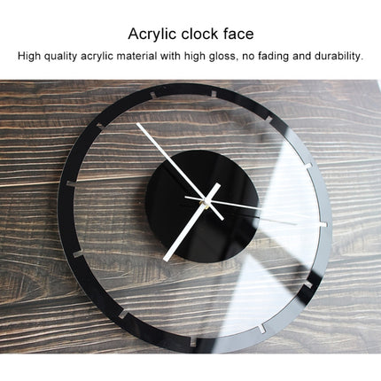 TM011 A Round Wooden Dial Transparent Acrylic Mute Wall Clock-garmade.com
