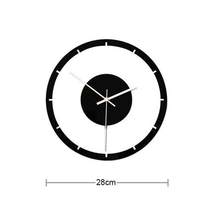 TM011 B Round Wooden Dial Transparent Acrylic Mute Wall Clock-garmade.com