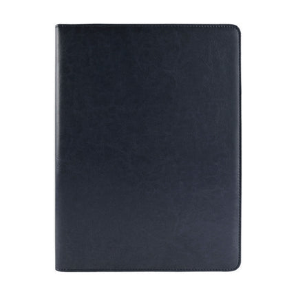 Office Supplies Business Style Leather Document Folder with 30-pages A4 Note Pad & Calculator (Black)-garmade.com