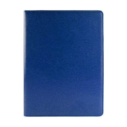 Office Supplies Business Style Leather Document Folder with 30-pages A4 Note Pad & Calculator (Blue)-garmade.com