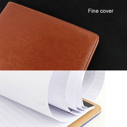 Office Supplies Business Style Leather Document Folder with 30-pages A4 Note Pad & Calculator (Blue)-garmade.com