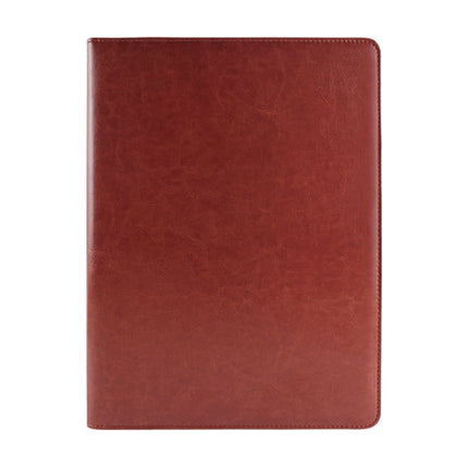 Office Supplies Business Style Leather Document Folder with 30-pages A4 Note Pad & Calculator (Light Brown)-garmade.com