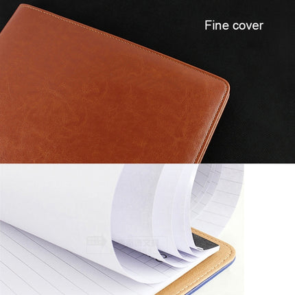 Office Supplies Business Style Leather Document Folder with 30-pages A4 Note Pad & Calculator (Light Brown)-garmade.com