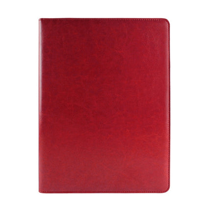 Office Supplies Business Style Leather Document Folder with 30-pages A4 Note Pad & Calculator (Red)-garmade.com