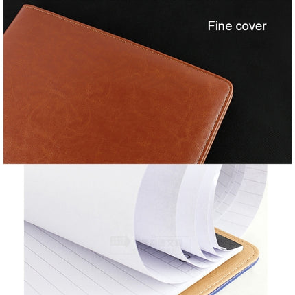 Office Supplies Business Style Leather Document Folder with 30-pages A4 Note Pad & Calculator(Brown)-garmade.com