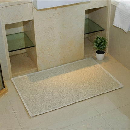 Rectangular Bathroom Bathtub Mildew Stain Resistant PVC Anti-skid Household Foot Pad Carpet, Size: 70cm x 40cm (White)-garmade.com