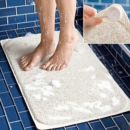 Rectangular Bathroom Bathtub Mildew Stain Resistant PVC Anti-skid Household Foot Pad Carpet, Size: 70cm x 40cm (White)-garmade.com