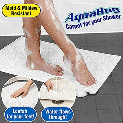 Rectangular Bathroom Bathtub Mildew Stain Resistant PVC Anti-skid Household Foot Pad Carpet, Size: 70cm x 40cm (White)-garmade.com