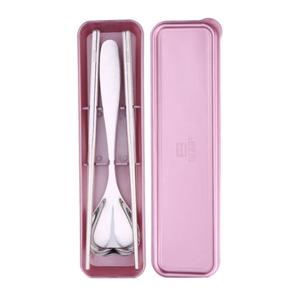 3 in 1 304 Stainless Steel Polished Portable Outdoor Tableware for Children(Rose Gold)-garmade.com