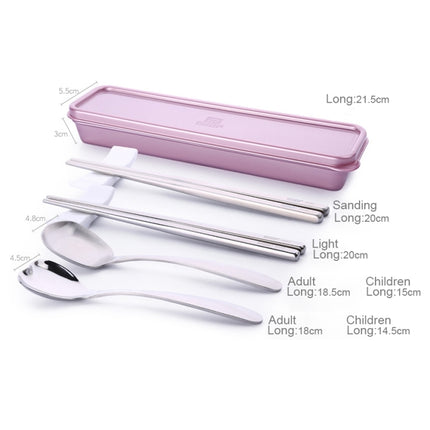 3 in 1 304 Stainless Steel Polished Portable Outdoor Tableware for Children(Rose Gold)-garmade.com