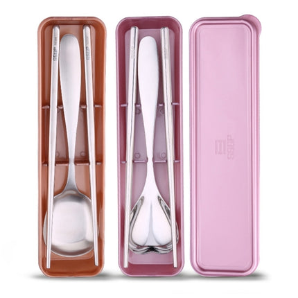 3 in 1 304 Stainless Steel Polished Portable Outdoor Tableware for Children(Rose Gold)-garmade.com