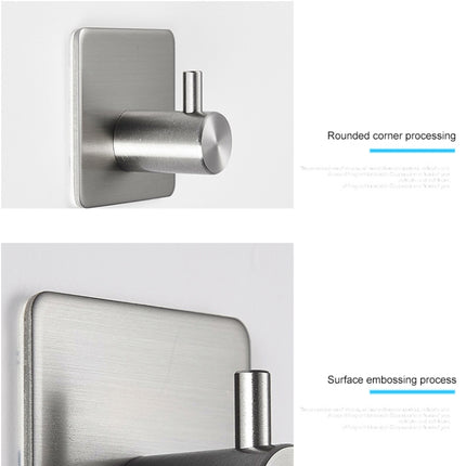 Stainless Steel Cylinder Hanger Bathroom Non-perforated Storage Clothes Hook, Size:14mm (Silver)-garmade.com
