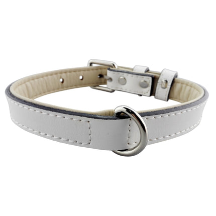 Leather Pet Dog Collar Pet Products Big Dog Collar, Size: XL, 3 * 60cm(White)-garmade.com