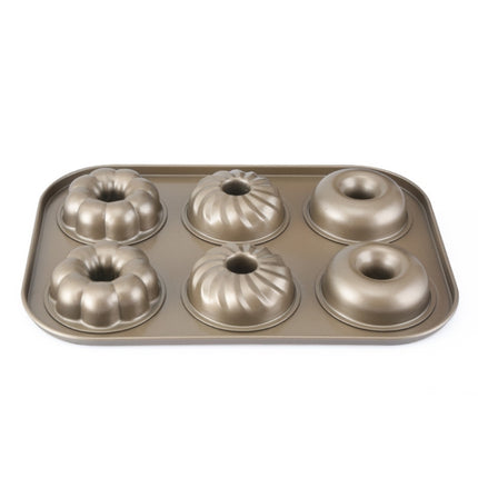 3 Flowers Type Donuts Cookie Mold Gold 6 Cups Cake Mold Baking Mold Cake Tools Bakeware Kitchen Accessories-garmade.com