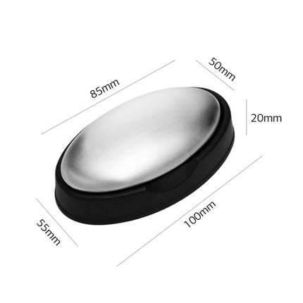 2 PCS Portable Cleaning Stainless Steel Oval Hand Soap Eliminating Odour Remover with Base, Random Style Delivery-garmade.com