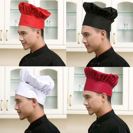 Simple Style Chef Pastry Chef Cap Mushroom Cap(Red)-garmade.com