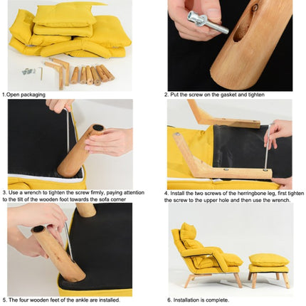 F3 Lazy Sofa Armrest Bedroom Leisure Japanese Folding Fabric Lounge Chair (Coffee)-garmade.com