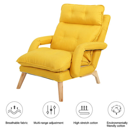 F3 Lazy Sofa Armrest Bedroom Leisure Japanese Folding Fabric Lounge Chair (Green)-garmade.com