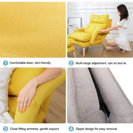 F3 Lazy Sofa Armrest Bedroom Leisure Japanese Folding Fabric Lounge Chair (Green)-garmade.com
