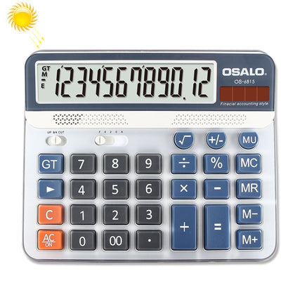OSALO OS-6815 12 Digits Desktop Calculator Solar Energy Dual Power Calculator-garmade.com