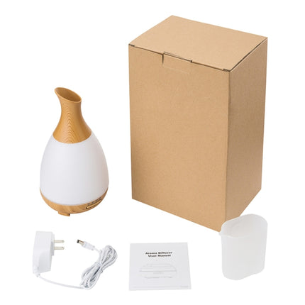 200ML Colorful Light Wood Grain Portable Vase Shape Aromatherapy Air Purifier Humidifier for Home / Office(Brown)-garmade.com