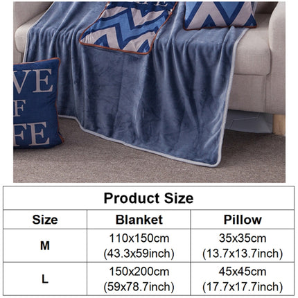 Deer Pattern Multifunctional Plush Blanket Square Pillow Quilt Office Car Pillow Cushion, Size : L-garmade.com