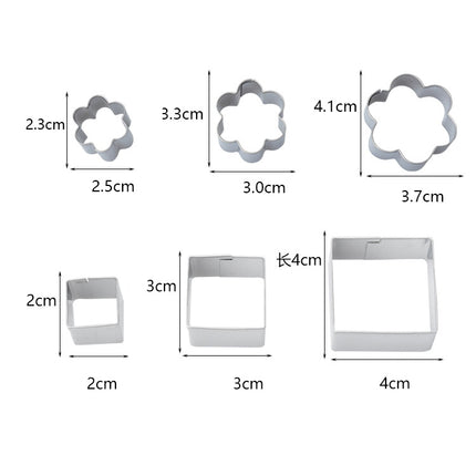 24 PCS / Set Stainless Steel DIY Cookie Biscuits Molds Geometry Baking Tools (Rectangle)-garmade.com