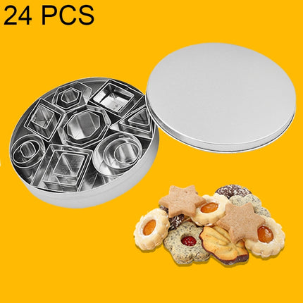 24 PCS / Set Stainless Steel DIY Cookie Biscuits Molds Geometry Baking Tools (Octagon)-garmade.com