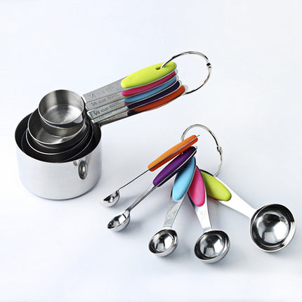 kn650 10 in 1 Colorful Stainless Steel Measuring Spoon Cake Mold Baking Tool Set-garmade.com
