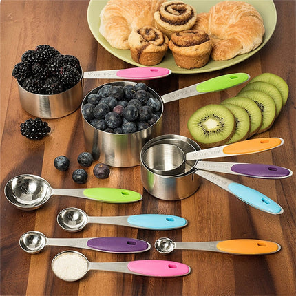 kn650 10 in 1 Colorful Stainless Steel Measuring Spoon Cake Mold Baking Tool Set-garmade.com