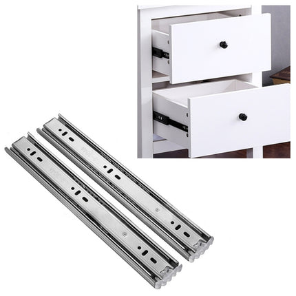 14 inches 3-section Mute Stainless Steel Sliding Drawer Slides Ball Slide Rail Length: 35cm-garmade.com