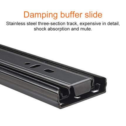 14 inches 3-section Mute Stainless Steel Sliding Drawer Slides Ball Slide Rail Length: 35cm-garmade.com