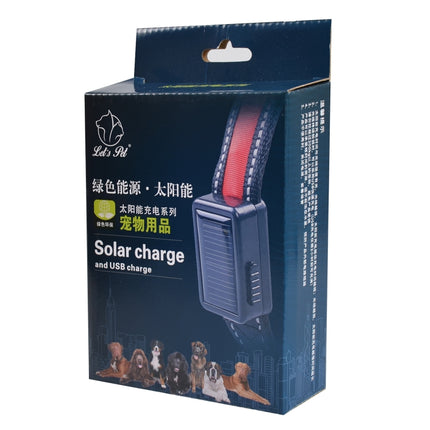 Medium and Large Dog Pet Solar + USB Charging LED Light Collar, Neck Circumference Size: S, 35-40cm(Pink)-garmade.com