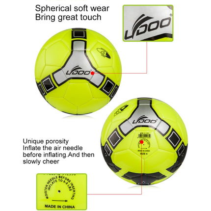 19cm PU Leather Sewing Wearable Match Football (Fluorescent Green)-garmade.com