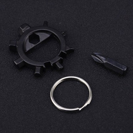 Multi-function Portable Outdoor Key Chain Screwdriver Bicycle Repair Tools(Black)-garmade.com
