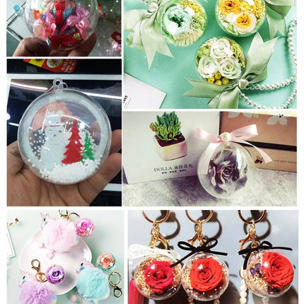 5 PCS Transparent Christmas Ball Hollow Plastic Sphere Ball Shaped Eternal Flower Ball Wedding Gifts Gift Box, Size: 10 x 10cm-garmade.com