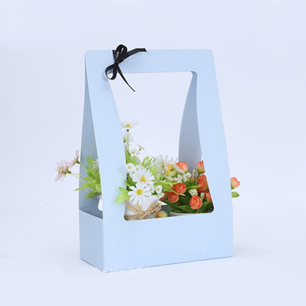 Paper Flower Basket Portable Basket Flowers Carton Packing Waterproof Florist Fresh Flower Carrier Box Portable Flowers Boxes, Random Color Delivery-garmade.com