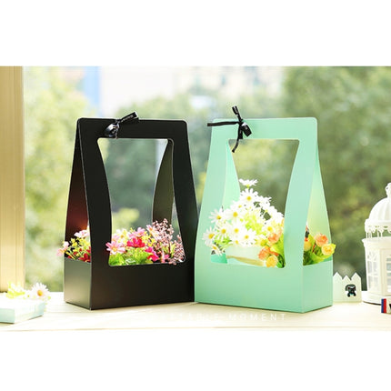 Paper Flower Basket Portable Basket Flowers Carton Packing Waterproof Florist Fresh Flower Carrier Box Portable Flowers Boxes, Random Color Delivery-garmade.com