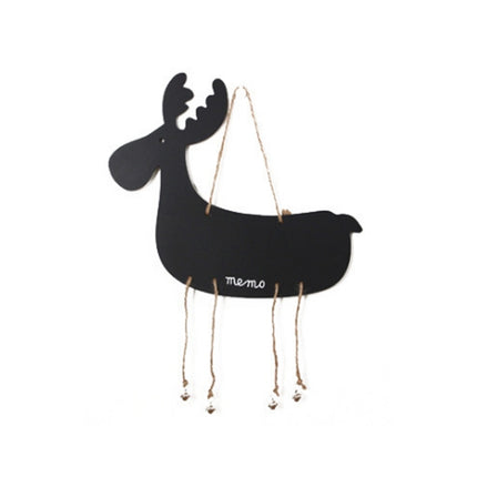 Deer Shape Creative Hanging Double-sided Black White Message Board Hanging Wooden Creative Message Blackboard Home Decoration Wood Crafts-garmade.com