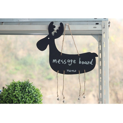 Deer Shape Creative Hanging Double-sided Black White Message Board Hanging Wooden Creative Message Blackboard Home Decoration Wood Crafts-garmade.com