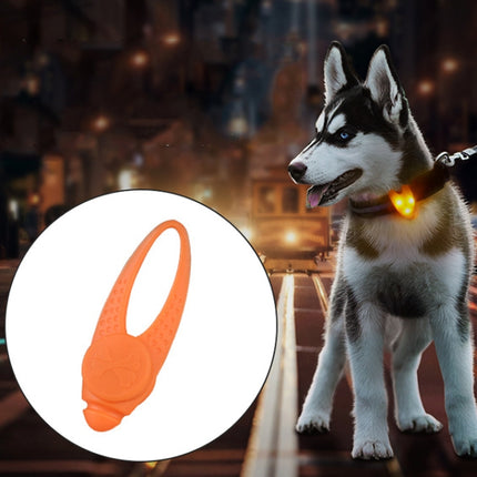 LED Night Light Pet Safety Collar Silicone Pendant (Orange)-garmade.com