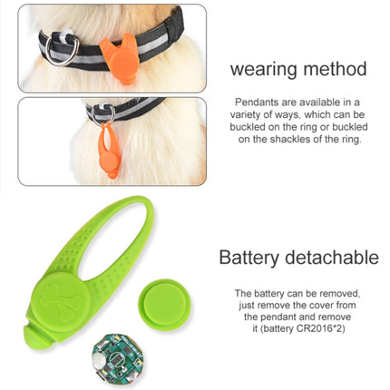 LED Night Light Pet Safety Collar Silicone Pendant (Orange)-garmade.com