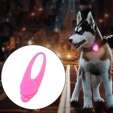 LED Night Light Pet Safety Collar Silicone Pendant (Pink)-garmade.com