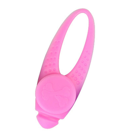 LED Night Light Pet Safety Collar Silicone Pendant (Pink)-garmade.com